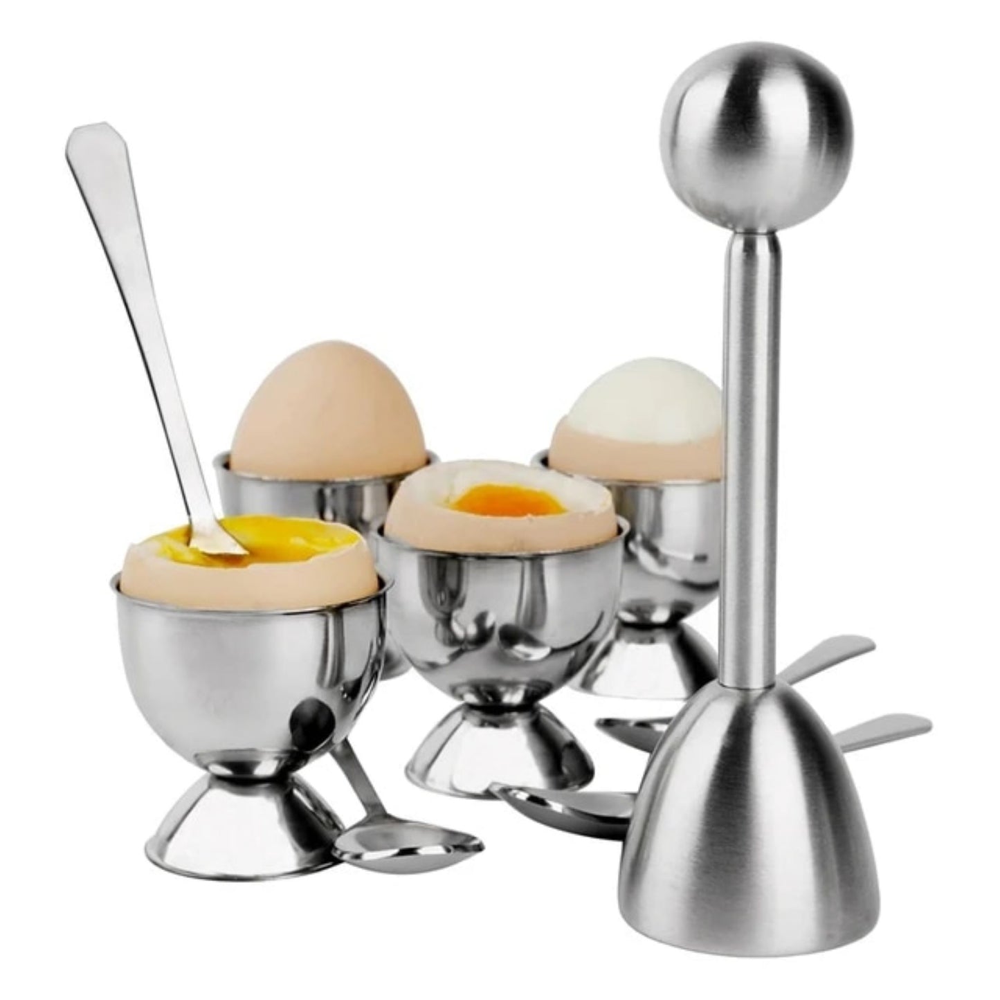 Stainless Steel Egg Cup Set with Egg Opener