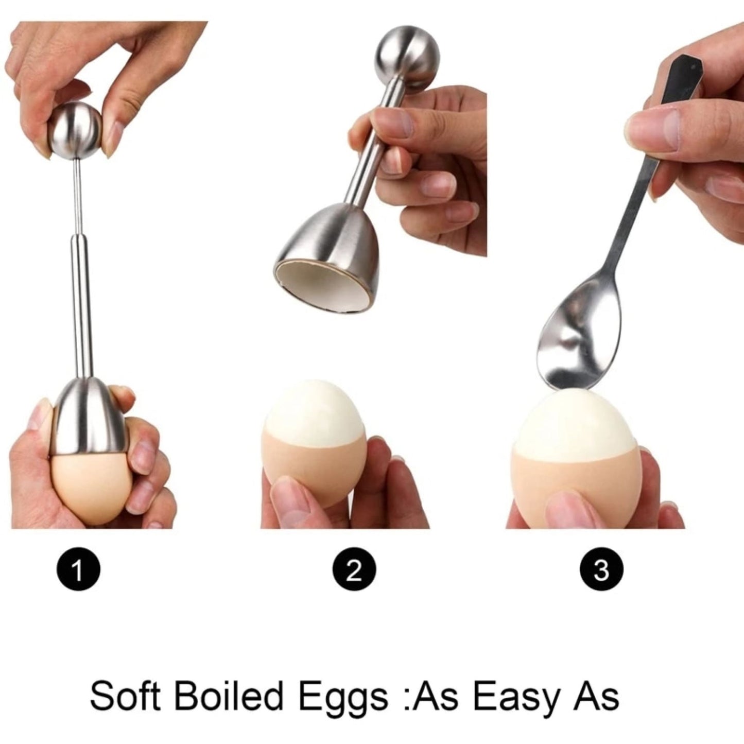 Stainless Steel Egg Cup Set with Egg Opener